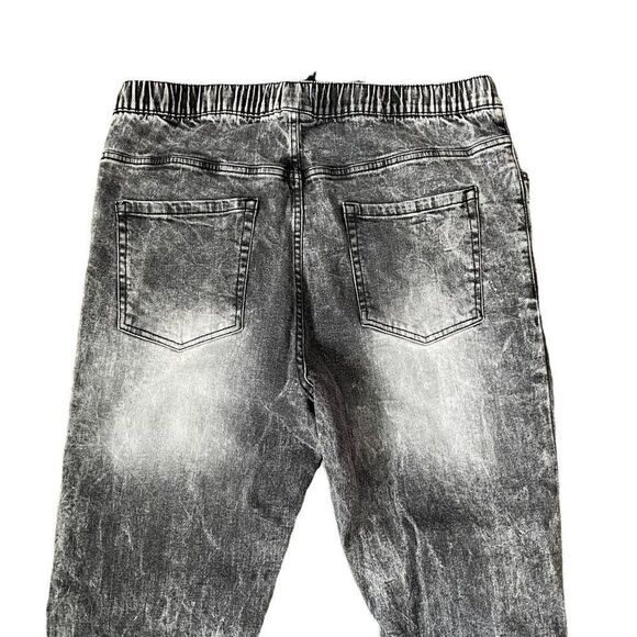 Modern Culture Acid Wash Elastic Waist Denim Jogger Jeans Pants Size Large - Picture 1 of 2